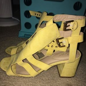 Yellow Chunk Heels